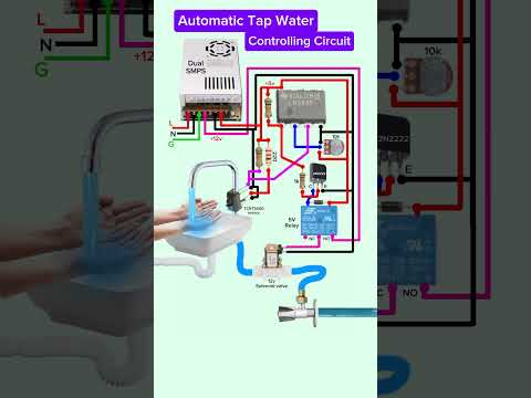 🚰 Automation Tap Water💧 Controlling Circuit | IR Sensor And Solenoid Valve DIY #shorts #tech #diy