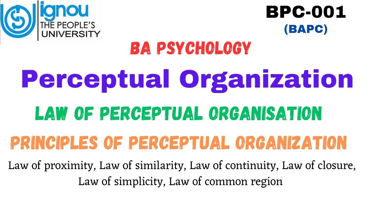 Perceptual organization(Law or principles of Perceptual organization) BPC-001