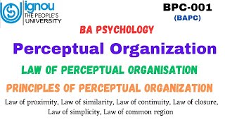 Perceptual organization(Law or principles of Perceptual organization) BPC-001