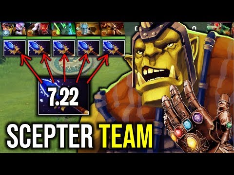AGHANIM SCEPTER TEAM..!! 15x Scepter 1300 GPM Alchemist +150 DMG by JT 7.22 | Dota 2
