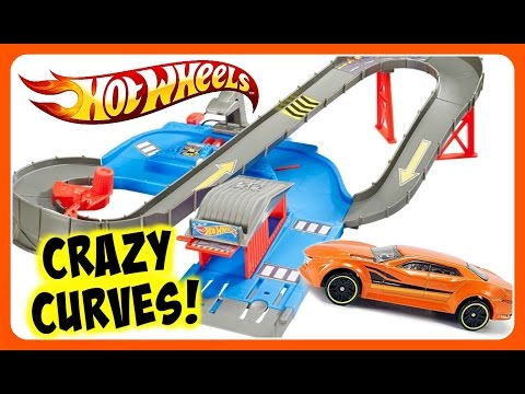 Hot Wheels City Speedway!  Break Through CRAZY CURVES!  Fun Kids Hot Wheels Toy Video!