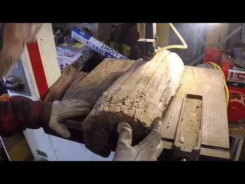Sawing Logs into Lumber on a 20" Bandsaw.