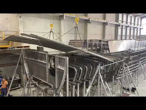 Aft Deck being positioned on Circa 24m Hull #2