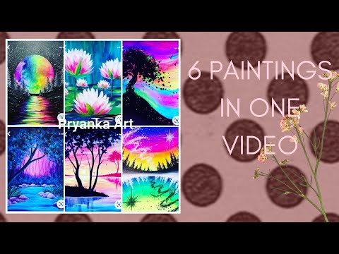 6 Neon Painting in one video