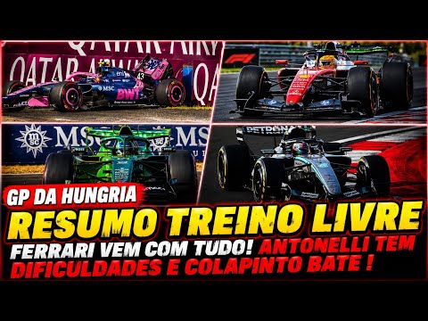 HAMILTON É MAIS RAPIDO E FERRARI DOMINA TREINO! ANTONELLI TEM DIFICULDADES E PIASTRI BATE | HUNGRIA