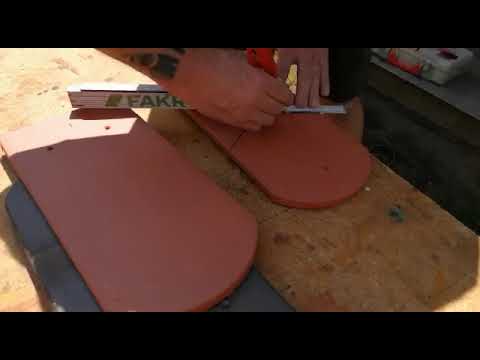 Wie man aus einem Biberschwanzziegel eine Firstendscheibe macht ....