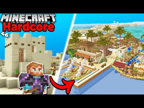 fWhip - I Built a MEGA DESERT VILLAGE in Hardcore Minecraft 1.20 Survival Let's Play