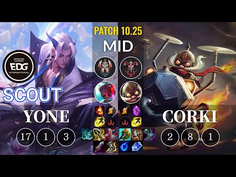 EDG Scout Yone vs Corki Mid - KR Patch 10.25