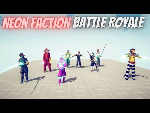 NEON FACTION BATTLE ROYALE - FREE FOR ALL MOD - Totally Accurate Battle Simulator - TABS