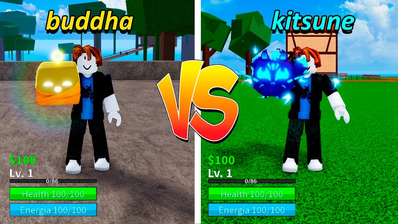 Kitsune Fruit VS Buddha on a level 1 ACCOUNT in Blox Fruits!!