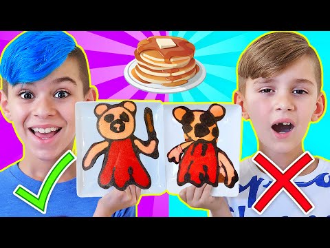 PANCAKE ART CHALLENGE! (Piggy, Granny, Hello Neighbor, Baldi, Ice Scream) FUNhouse Family
