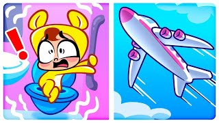 Download lagu Where Is My Potty in the Airplane 🚽 Learn Airplane Safety Tips ✈️ Helpful Habits For Kids 🧻 mp3