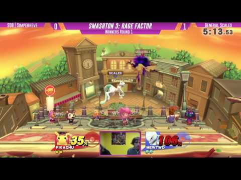 Smashton 3 Winner's R1: SDB | Simperheve (Pikachu) vs General Scales (Mewtwo)