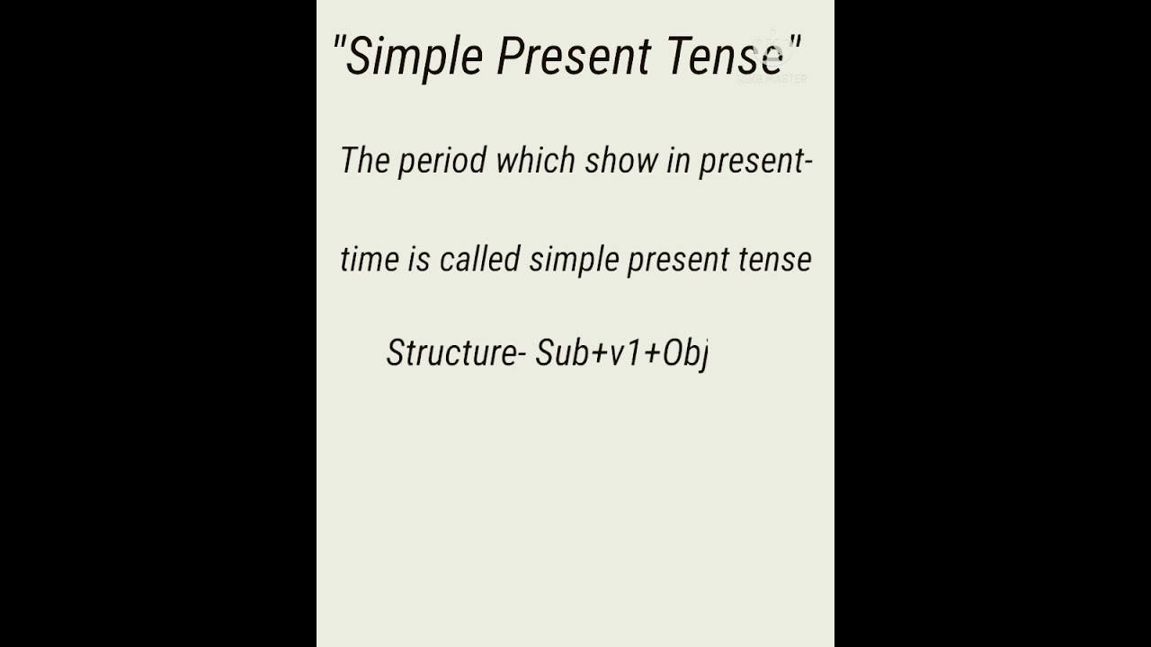 Simple Present Tense with Structure , Defination and Example #Simplepresenttense
