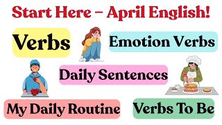 &quot;Learn Daily English Quickly! | Most Useful Verbs &amp; Sentences for Beginners in April 🔥&quot;
