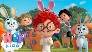 Doing the Bunny Hop 🐰 Hop, hop, hop! | Bunny Song for Kids | HeyKids Nursery Rhymes