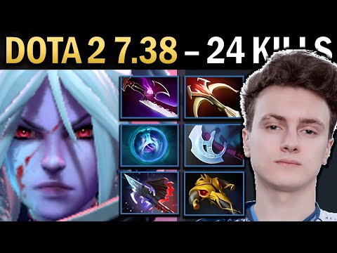 Drow Ranger Gameplay Miracle with 24 Kills and 1000 GPM - Dota 7.38