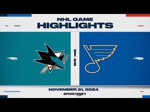 NHL Highlights | Blues vs. Sharks - November 21, 2024