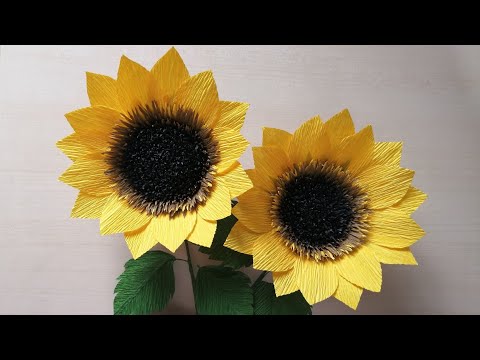 How to make a Sunflower using Crepe paper | Paper Flower | Crepe paper Idea