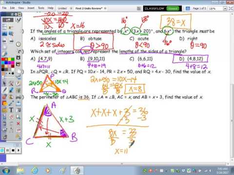 Geometry - FInal Exam Review of the first 2 units.