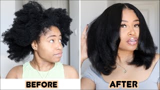 Natural Hair KINKY TO STRAIGHT ROUTINE (full body/one product!)