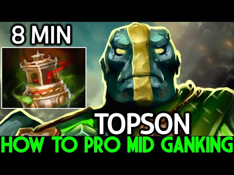 TOPSON [Earth Spirit] How to Pro Mid Ganking 8 Min Spirit Vessel Dota 2