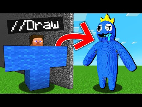 I CHEATED with //DRAW in RAINBOW FRIENDS Build Challenge (Minecraft)