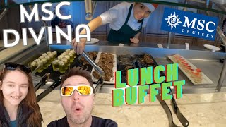 MSC Divina Lunch Buffet Full Tour Trial & Review Buffet All You Can Eat Inclusive