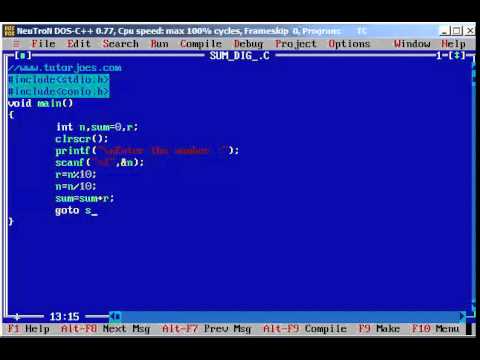 Sum of Digit Using Goto Statement C Program Tamil