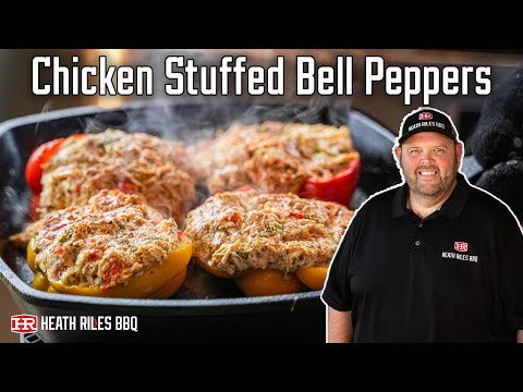 Chicken & Cream Cheese Stuffed Bell Peppers | Easy Dinner Recipe