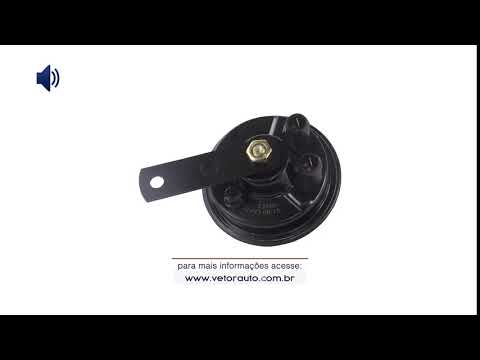 OUÇA O SOM DA BUZINA VT133 - BUZINA TIPO PAQUERINHA 92MM 24V VETOR