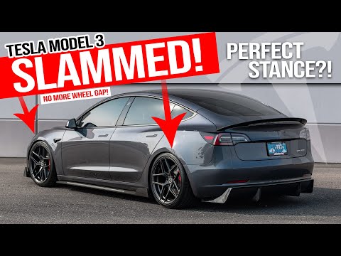 We Slammed the Tesla Model 3!! Perfect Stance & Handling with BC Racing Coilovers