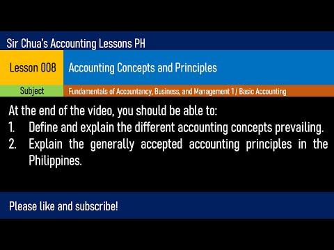 Lesson 008 - Accounting Concepts and Principles
