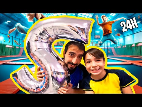 24 h SALTANDO con YOUTUBERS en el PARQUE de TRAMPOLINES