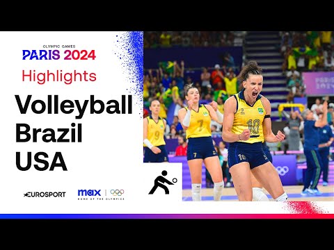 THRILLER! 🔥 | Brazil vs USA Women's Volleyball Semi-Final Highlights | #Paris2024 #Olympics