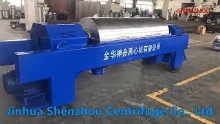 Continuous Horizontal Decanter Centrifuge For Sludge With Screw Discharging youtube video