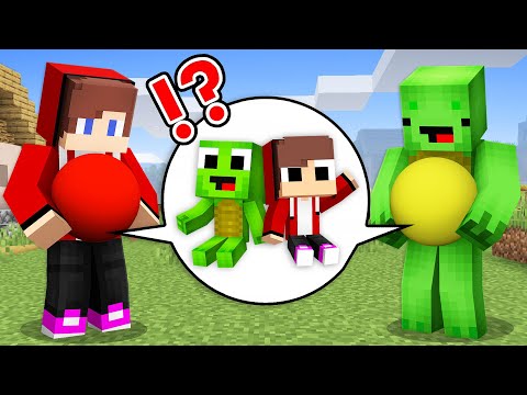 JJ and Mikey Got Pregnant with Babies in Minecraft Challenge Maizen