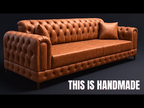Handmade Sofa Upholstery | Step-by-Step Button Tufting Process.