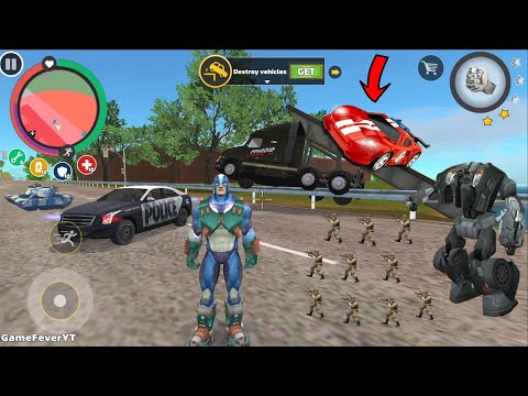 Rope Hero: Vice Town (Police Car Stunt on Transport Huge Truck) Crazy Driving - Android Gameplay HD