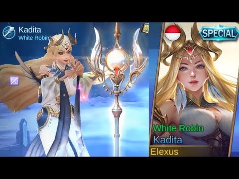 Kadita Special Skin White Robin Gameplay (Is There A More Beautiful Queen Than Me) - Mobile Legends