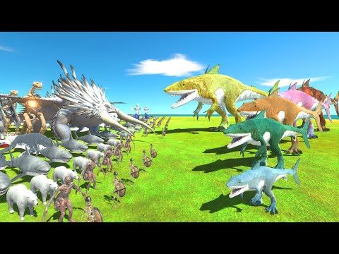 King Shark Of Evolution VS White Team - Animal Revolt Battle Simulator