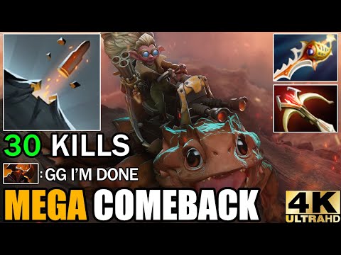 Crazy 3X Lil' Shredder Multishot Snapfire Carry 30 Kills Deleted All - Epic Mega Comeback Dota 2