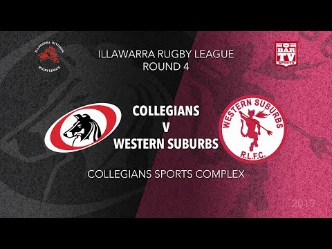 2019 Illawarra Rugby League - Round 4 - First Grade - Collegians v Western Suburbs