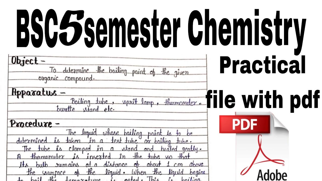 B.sc 5 semester Chemistry Practical file with pdf