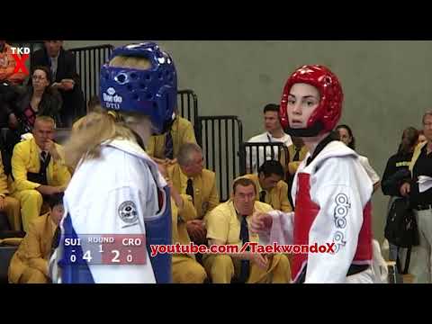 Taekwondo Euros 2006 Female Feather Weight Semi Final Nina Kläy (SUI) v Martina Zubcic (CRO)