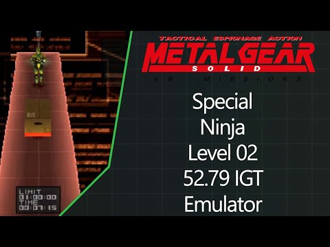 MGS: VR Missions | PS1 Emulator | Special | Ninja | Level 02 | 52.79 IGT