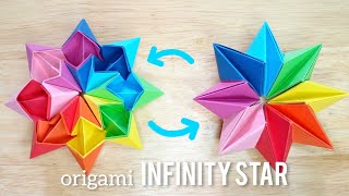 Infinity star origami tutorial | how to make a transforming paper toy