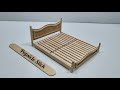 DIY Miniature Bed Frame | Popsicle Stick Craft Ideas