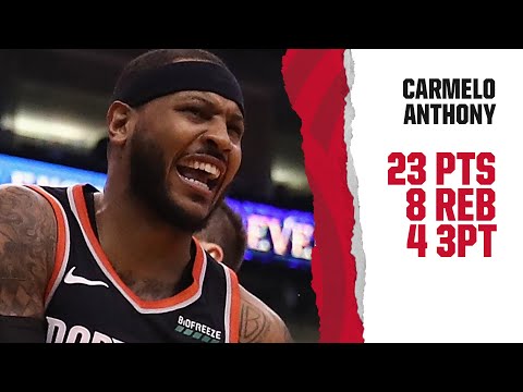 Carmelo Anthony (23 PTS, 8 REB) Highlights | Trail Blazers at Suns