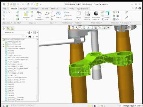 Creo 1.0 - Suzuki Front Forks Assembly Pro/ENGINEER